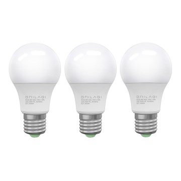 SET 3x LED Bulb ECOLINE A60 E27/10W/230V 6500K - Brilagi