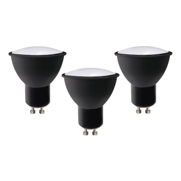 SET 3x LED Bulb ECOLINE GU10/6W/230V 4000K black - Brilagi