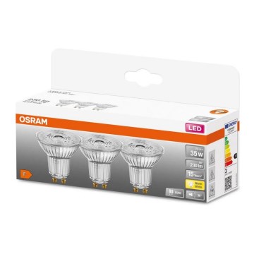 SET 3x LED Bulb PAR16 GU10/2,6W/230V 2700K - Osram