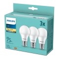 SET 3x LED Bulb Philips A60 E27/10W/230V 2700K