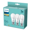 SET 3x LED Bulb Philips A60 E27/13W/230V 2700K
