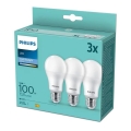 SET 3x LED Bulb Philips A67 E27/13W/230V 6500K