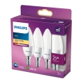 SET 3x LED Bulb Philips B35 E14/4W/230V 2700K