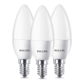 SET 3x LED Bulb Philips B35 E14/5,5W/230V 2700K