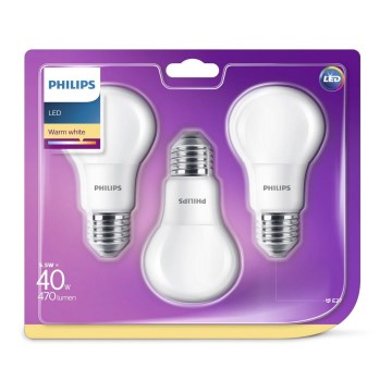SET 3x LED bulb Philips E27/5,5W/230V 2700K