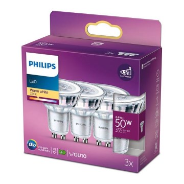 SET 3x LED Bulb Philips GU10/4,6W/230V 2700K