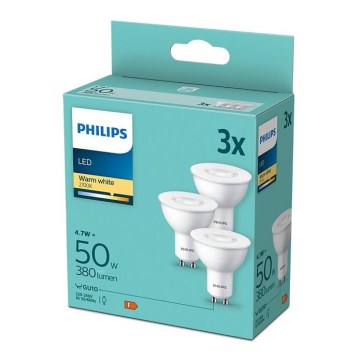 SET 3x LED Bulb Philips GU10/4,7W/230V 2700K