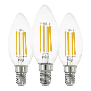 SET 3x LED Bulb VINTAGE C35 E14/7W/230V 2700K - Eglo 110304