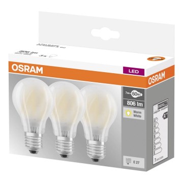 SET 3x LED Bulb VINTAGE E27/7W/230V 2700K - Osram
