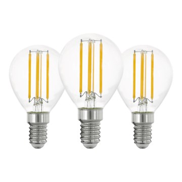SET 3x LED Bulb VINTAGE P45 E14/7W/230V 2700K - Eglo 110303