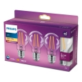SET 3x LED Bulb VINTAGE Philips A60 E27/7W/230V 2700K