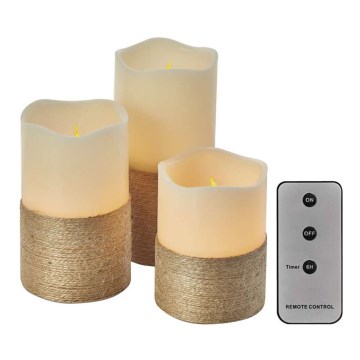 SET 3x LED Christmas decoration 3xLED/3x3AAA + remote control