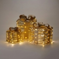 SET 3x LED Christmas decorations 20xLED/2xAA + 30xLED/3xAA + 40xLED/3xAA warm white gifts/gold