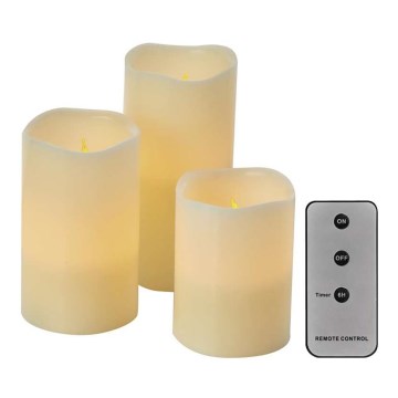 SET 3x LED Christmas decorations 3xLED/3x3AAA + remote control
