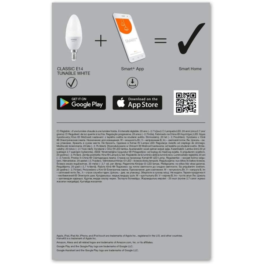 SET 3x LED Dimming bulb SMART+ E14/5W/230V 2700K-6500K Wi-Fi - Ledvance