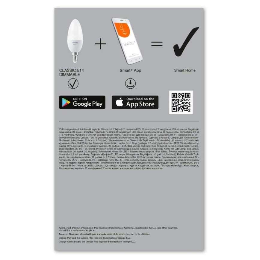 SET 3x LED Dimming bulb SMART+ E14/5W/230V 2700K Wi-Fi - Ledvance