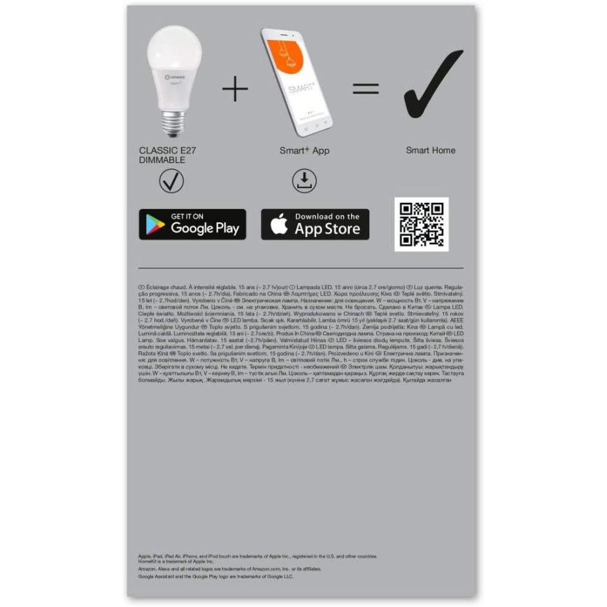 SET 3x LED Dimming bulb SMART+ E27/14W/230V 2,700K Wi-Fi - Ledvance