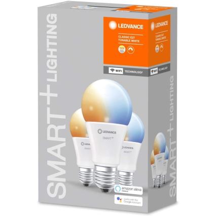 SET 3x LED Dimming bulb SMART+ E27/9.5W/230V 2,700K-6,500K Wi-Fi - Ledvance