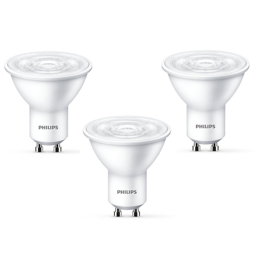 SET 3x LED Light bulb Philips GU10/4,7W/230V 2700K