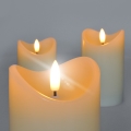 SET 3x LED Natural wax candle LED/3xAAA/warm white