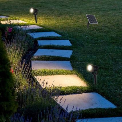 SET 3x LED Outdoor solar lamp 3xLED/1,2W/3,7V IP65 3000K