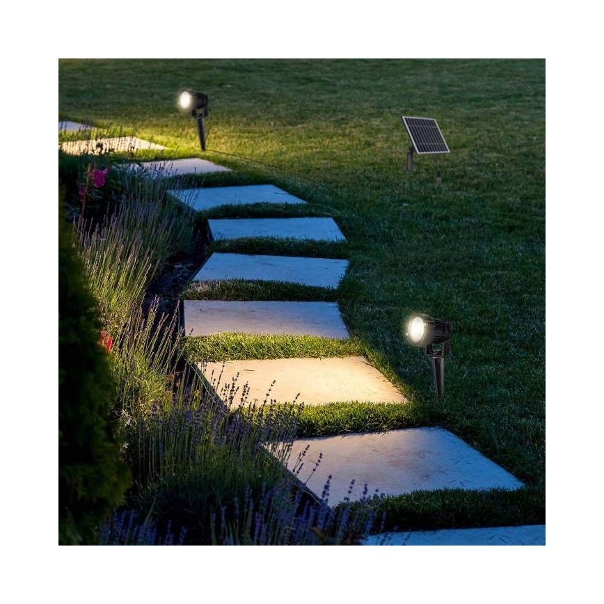 SET 3x LED Outdoor solar lamp 3xLED/1,2W/3,7V IP65 3000K