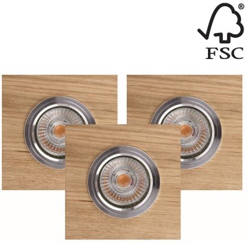SET 3x LED Recessed light VITAR 1xGU10/5W/230V CRI 90 oak – FSC certified