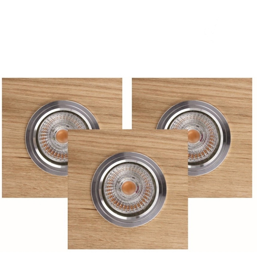 SET 3x LED Recessed light VITAR 1xGU10/5W/230V CRI 90 oak