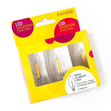 SET 3x LED Replacement bulb CONE E10/20V/0,1A clear, Made in the EU