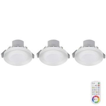 SET 3x LED RGB Dimmable bathroom recessed light ARGON LED/7,3W/230V IP44 + remote control