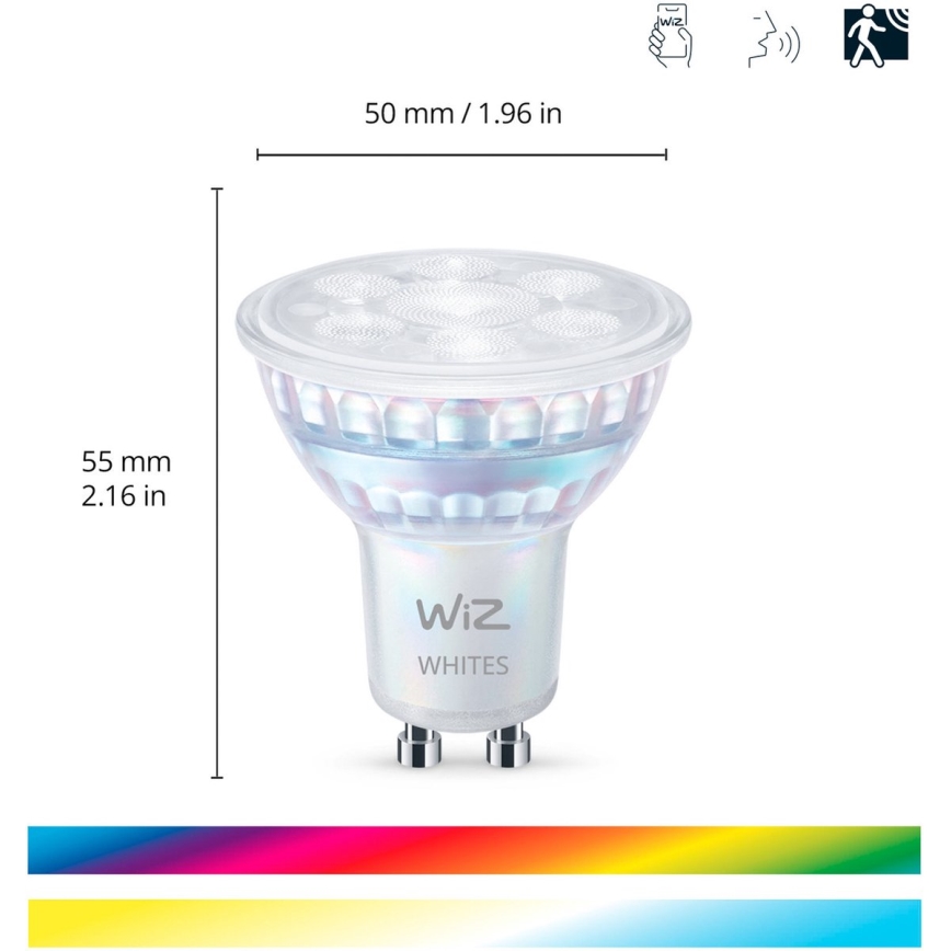 SET 3x LED RGBW Dimmable bulb PAR16 GU10/4,7W/230V 2200-6500K Wi-Fi - WiZ