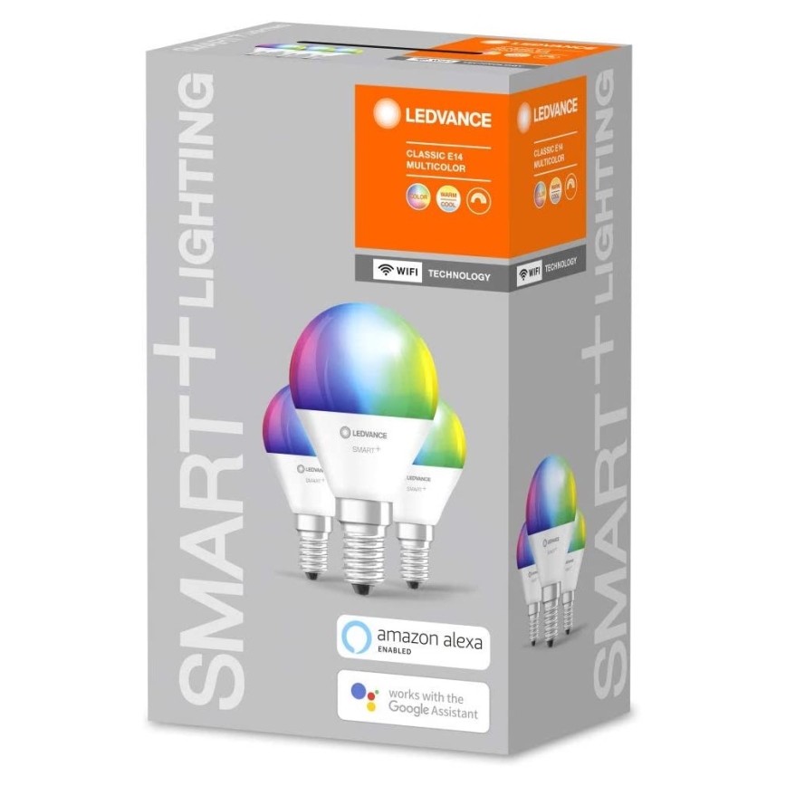 SET 3x LED RGBW Dimmable bulb SMART+ E14/5W/230V 2700K-6500K Wi-Fi - Ledvance