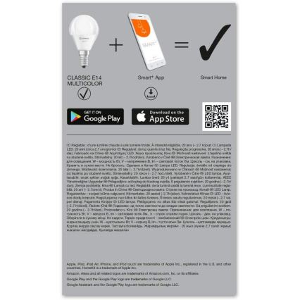 SET 3x LED RGBW Dimmable bulb SMART+ E14/5W/230V 2700K-6500K Wi-Fi - Ledvance