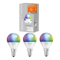 SET 3x LED RGBW Dimmable bulb SMART+ E14/5W/230V 2700K-6500K Wi-Fi - Ledvance