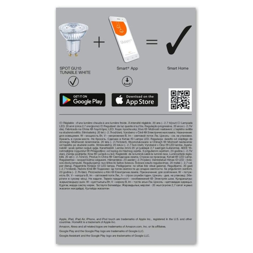 SET 3x LED RGBW Dimming bulb SMART+ GU10/5W/230V 2700K-6500K Wi-Fi - Ledvance