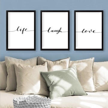 SET 3x Picture in a photo frame 24x29 cm black