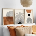 SET 3x Picture in a photo frame 50x70 cm beige/brown