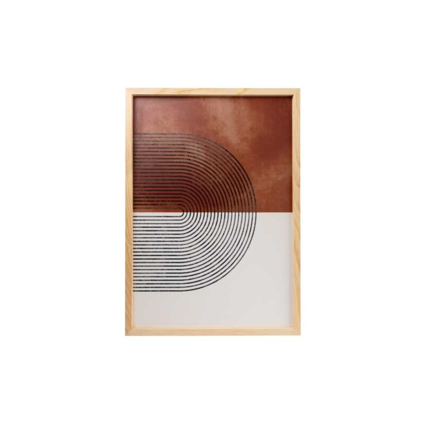 SET 3x Picture in a photo frame 50x70 cm beige/brown