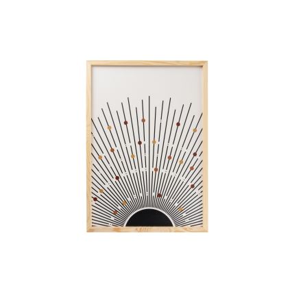 SET 3x Picture in a photo frame 50x70 cm beige/brown