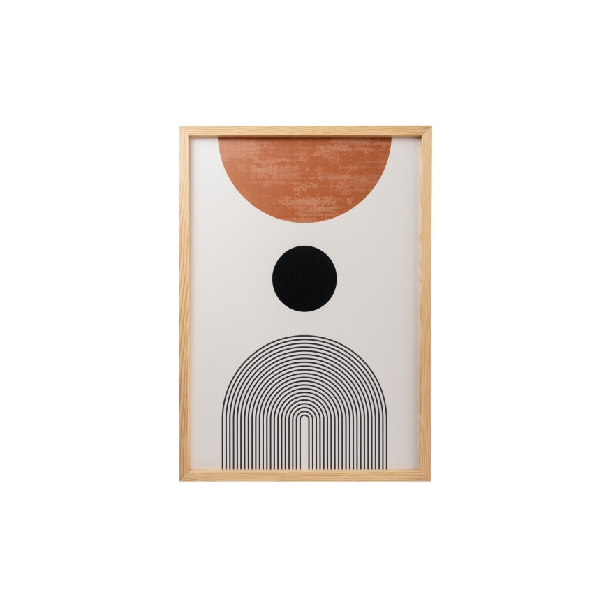 SET 3x Picture in a photo frame 50x70 cm beige/brown