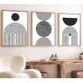 SET 3x Picture in a photo frame 50x70 cm black/white