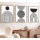 SET 3x Picture in a photo frame 50x70 cm black/white