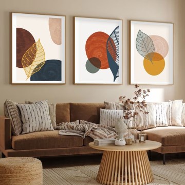SET 3x Picture in a photo frame 50x70 cm colorful