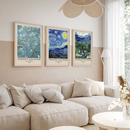 SET 3x Picture in a photo frame 50x70 cm Vincent van Gogh