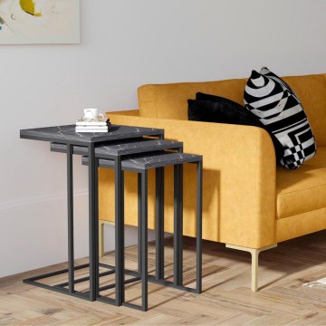 SET 3x Side table black