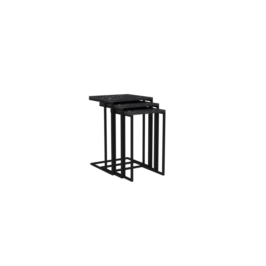 SET 3x Side table black
