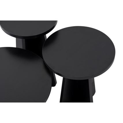 SET 3x Side table LUME d. 28/33/43 cm black