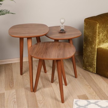 SET 3x Side table TYN brown