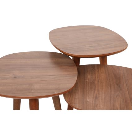 SET 3x Side table TYN brown