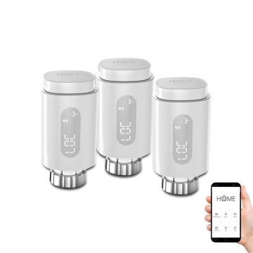SET 3x Smart thermostatic head with LED display 2xAA/3V Zigbee
